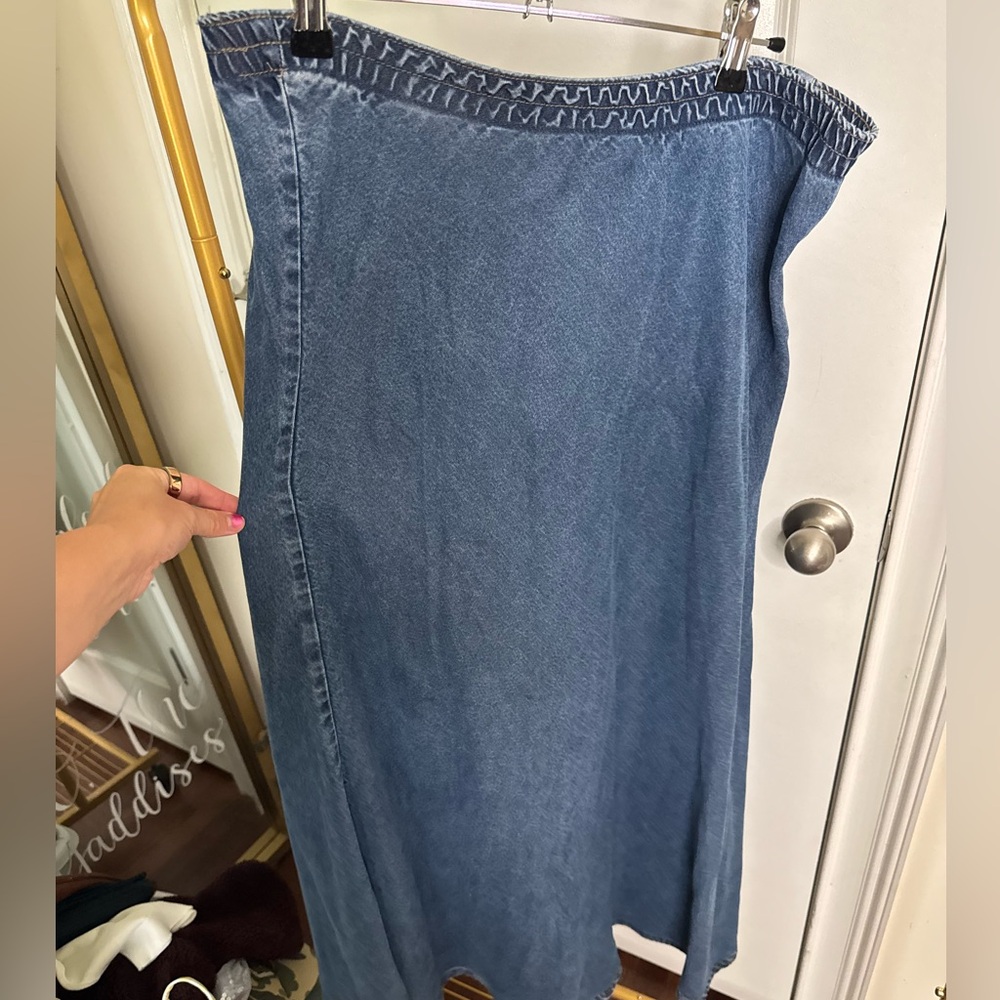 Vintage Saks Fifth Ave Denim Midi Skirt